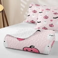 thumbnail image 4 of Homewish Girly Cute Halloween Ghost Quilt Full,Pumpkin Bat Heart Print Full Bedspread Sets,Light Pink Black,3-Piece, 4 of 7