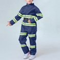 thumbnail image 5 of SonxaHe Little Boy's Outfits Halloween Party Fireman Role Play Long Sleeve Jacket Pants School Outfit Set,3-Piece Blue,Sized 5-6, 5 of 7