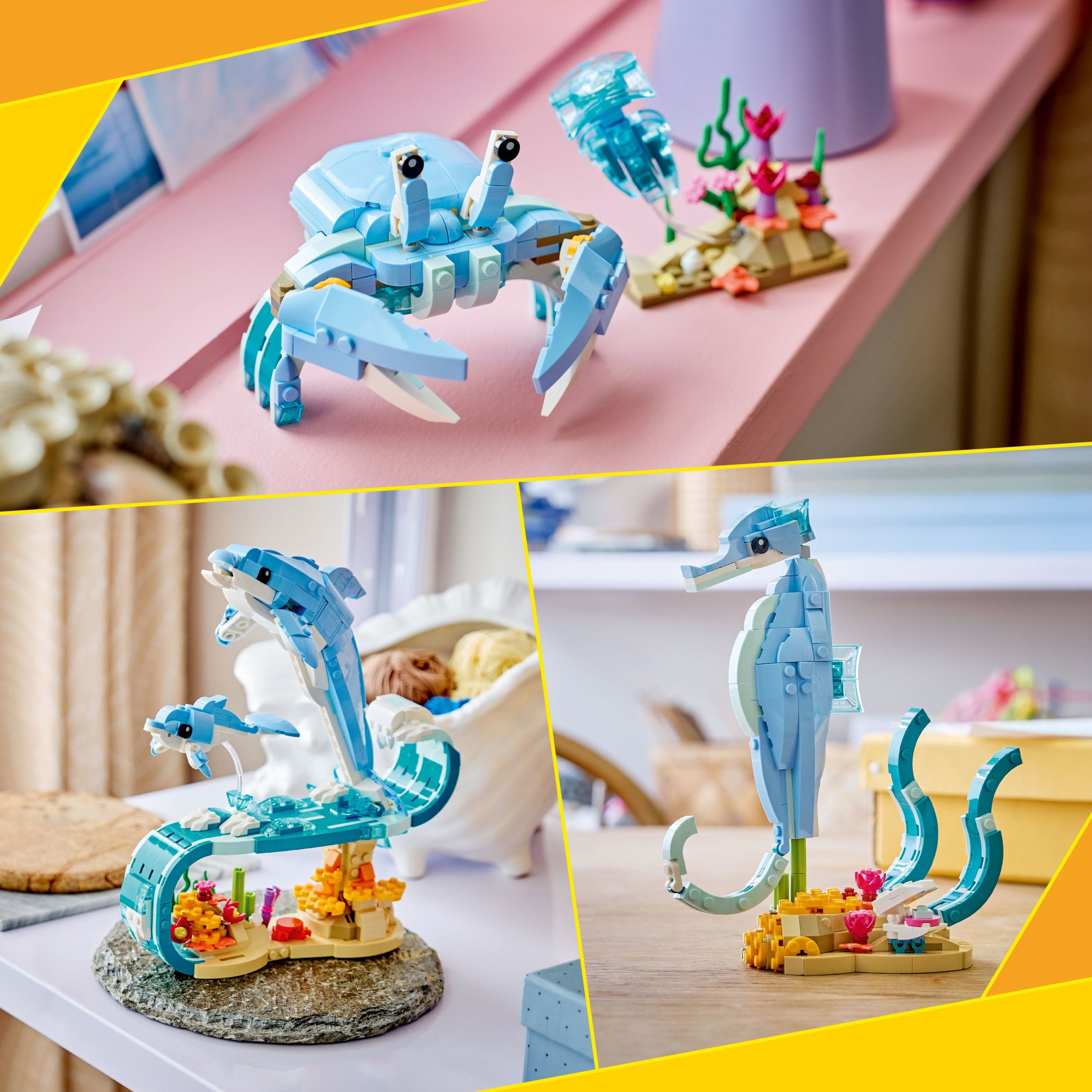 LEGO Creator 3 en 1 Les Animaux Marins : Les Magnifiques Dauphins 31385