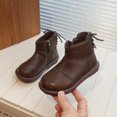 thumbnail image 2 of XXWXYD Little Girl Boots Girls Boys Children's Casual Shoes Mesh Soft Sole Breathable Sports Short Boots for Fashion Classic Comfortable Shoe(10-10.5 Years,Brown), 2 of 4