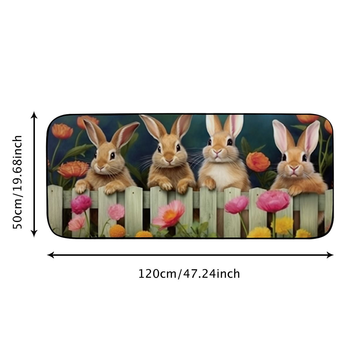 Heduofu Spring Garden Decorative Door Mat, Door Mat with Non-Slip Rubber Backing, Cleaning, Traps Dirt, for Entry, Patio, Garage 19.68*47.24 in