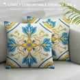 thumbnail image 3 of HENGT  Boho Yellow Decorative Throw Pillow Covers Retro Blue Geometric Mandala Flower Pillow Cushion Cases Farmhouse Pillow Shams for Couch Sofa Bed Home Decor Outdoor, 3 of 5