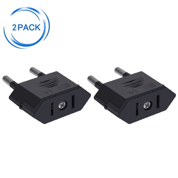 Strhowill 2 pcs EU TO US,European travel convert plug，CN/US 2 holes to EU 2 Cylindrical plug，CN US to EU Plug Adapter AC Converter American China to EU Euro Europe Travel Power Adapter