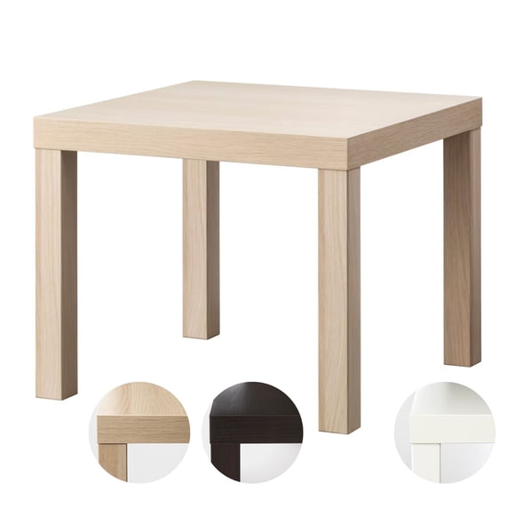 LUXVI Mesa Lateral KENTRIKÓ 55x55x45CM - Elegancia, Ligereza y Versatilidad para tu Hogar (Roble Tinte Blanco, Mesa DE Centro)