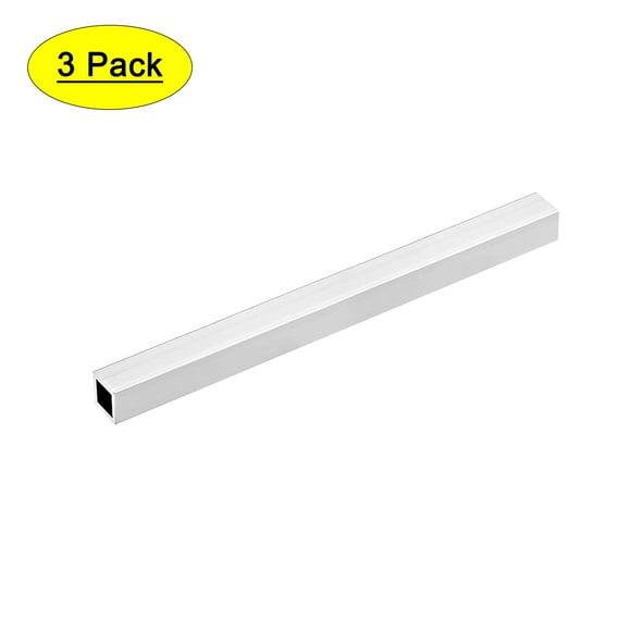 Unique Bargains 6063 Aluminum Square Tube 15mmx15mmx1mm Wall Thickness 200mm Length Seamless Straight Tubing 3 Pcs