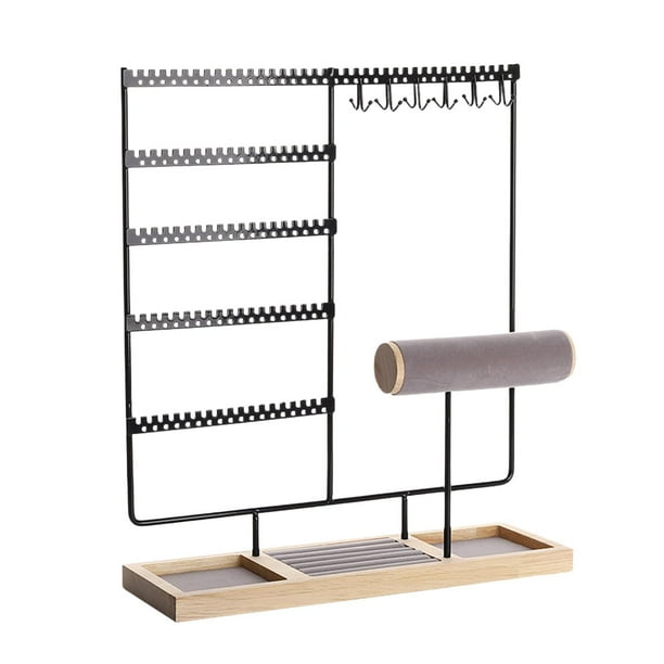 Exhibidor de joyas, organizador de collares, organizador de adornos, soporte para pulseras. negro
