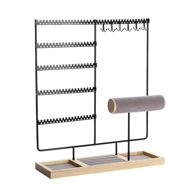 Expositor de joyas, soporte para pulseras, multiusos, multicapa, para pulseras y anillos negro