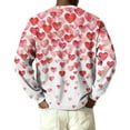 thumbnail image 4 of Fgvctg Romantic Valentine's Day Sweater Men Henley Collar Ribbed Knit Button Down Sweaters Love Heart Print Dressy Slim Fit Long Sleeve Pullover Sweater Spring Loose Clothes White 3XL, 4 of 5