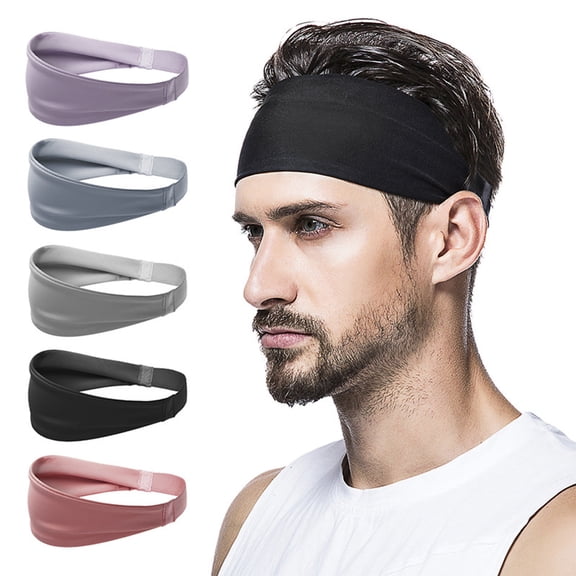 Lumistal Unisex Running Headband Non Slip Workout Sweatbands Adjustable Sports Running Headbands Moisture Wicking Workout Headband for Men Women Pink One Size
