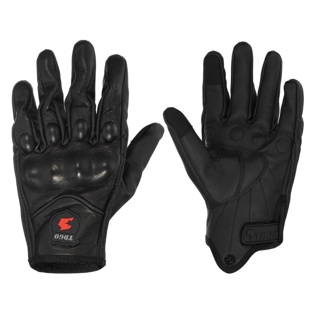 Guantes de montar Unique Bargains 1 par Guantes de motocicleta Guantes con pantalla táctil para hombres para ciclismo conducción de cuero negro XL