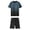 01-Dark Blue742, variant on Wxolcjlv Gradient Print Outfit Set for Men Short Sleeve Crew Neck Sport Outfit Activewear