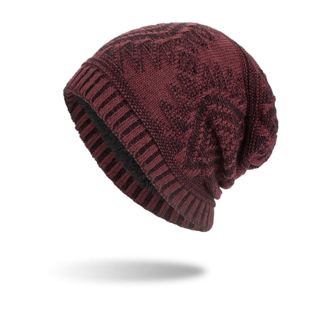 Chapeaux Bombers à Moins de 10$ Rouges Hommes Unisexes Chapeau d'Extérieur Tricoté Chapeau d'Hiver en Peluche Chaud