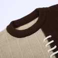 thumbnail image 4 of MIASHUI Color Block Sweater Men Fall Winter Loose Casual Lazy Style Design Niche Pullover Knit Shirt Long Sleeve Unique Brown,L, 4 of 8