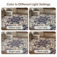 thumbnail image 7 of ODIKA 8'x10' Washable Area Rug Non-Slip Chair-Friendly Mat Medallion With Mauve Vintage Scrolling Border Accents Rose Floral Refined for Dining Room, Large Office, Lounge, 7 of 7