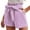 Purple, variant on Shorts for Women 2026 Summer Elastic High Waist Adjustable Tie Knot Wide Leg Loose Linen Casual Shorts with Pockets