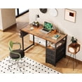 thumbnail image 2 of 40-Inch Small Computer Desk with Fabric Drawers and Charging Station, Kids Girls Teen Study Writing Desk for Bedroom, Home Office Desk with Storage Shelf & Bag for Small Space,Vintage, 2 of 15