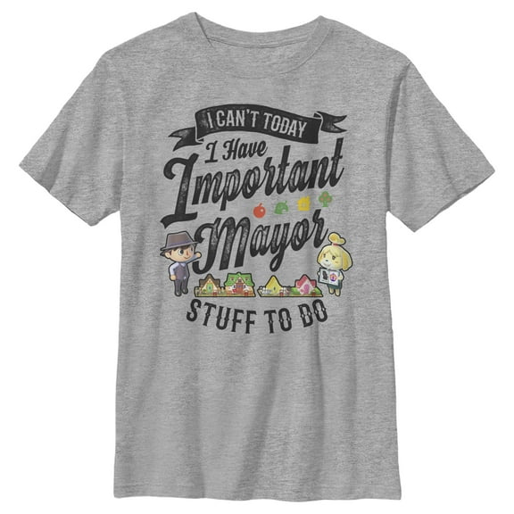 Boy's Nintendo Animal Crossing Mayor Stuff  Graphic Tee Athletic Heather Medium