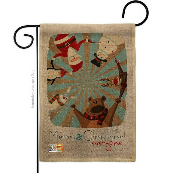 Breeze Decor BD-XM-G-114109-IP-DB-D-US14-BD 13 x 18.5 in. Everyones Xmas Burlap Winter Christmas Impressions Decorative Vertical Double Sided Garden Flag