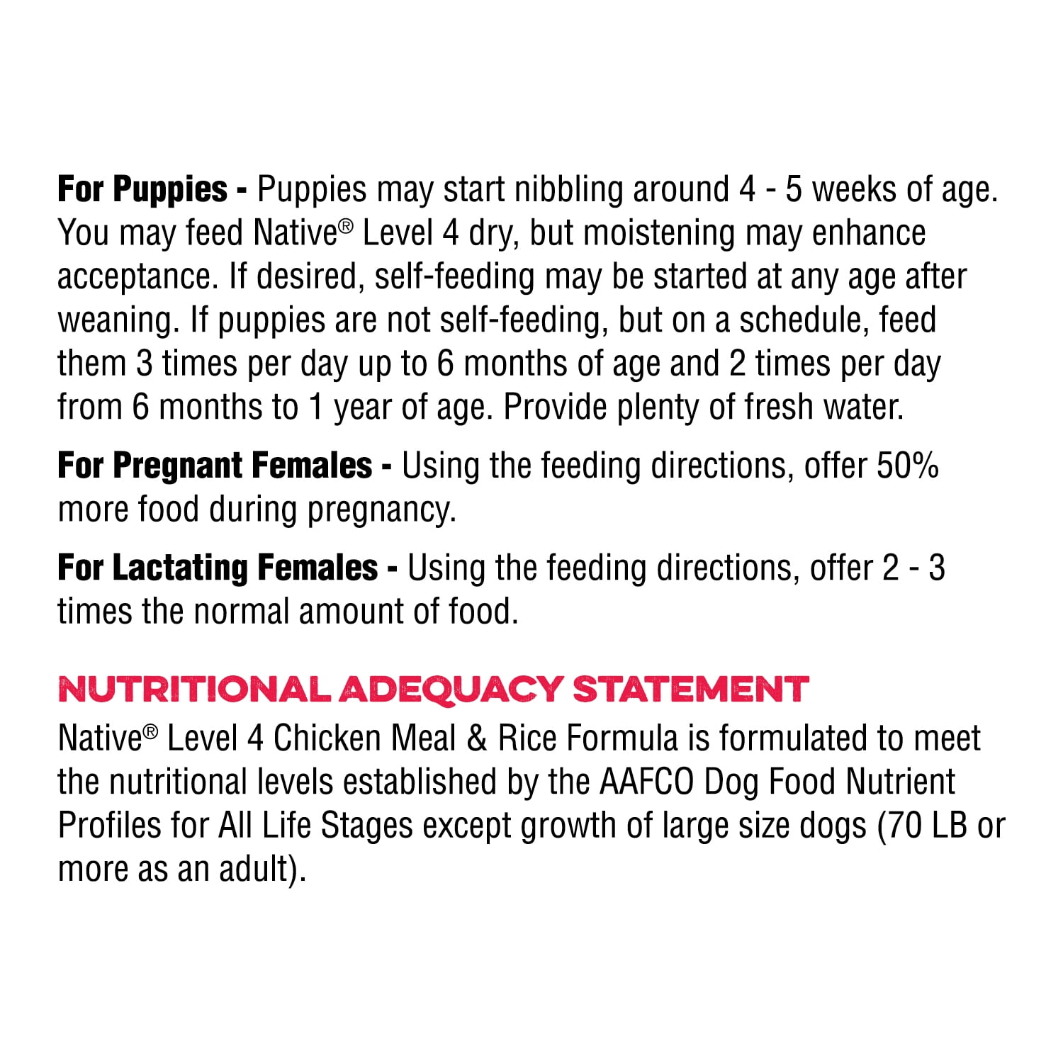 Native Performance Dog Food Level 4 Chicken Meal & Rice Formula | High Quality Proteins | 40lb Bag