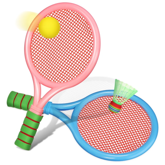 1 Set Badminton Racket Toy Kids Beginners Lightweight Tennis Racket With Ball And Shuttlecock Indoor And Outdoor Sports Toy
