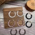 thumbnail image 3 of Rhinestones Crystal Pave Round Circle Hoop Earrings Women Summer Jewelry Gifts, 3 of 8