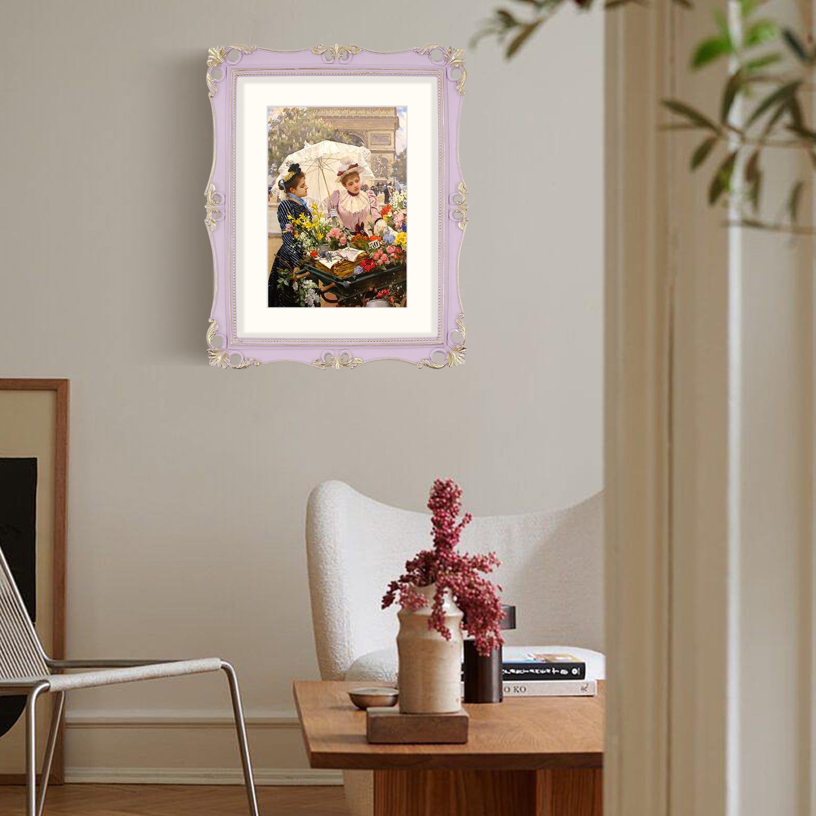 Picture Frames 11x14 Matted to 8x10 for Wall and Tabletop, Purple Poster Frame for Gallery Wall Display
