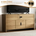 thumbnail image 6 of Huisuilinss Rattan TV Stand for up to 65 Inch TVs, Bohemia Entertainment Center with Storage, TV Media Console with Drawers, Adjustable Shelves for Living Room, 6 of 8