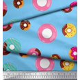 thumbnail image 3 of Soimoi Blue Poly Georgette Fabric Donuts Food Decor Fabric Printed Yard 52 Inch Wide, 3 of 5
