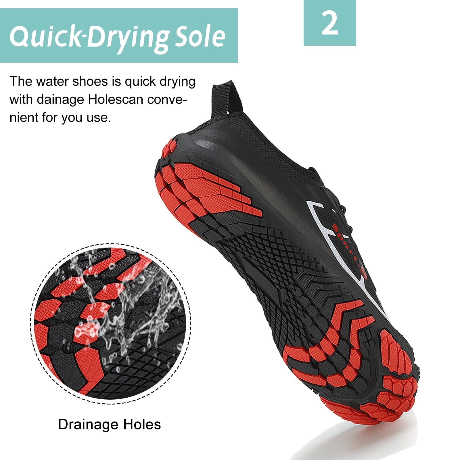OUSIMEN Water Shoes Womens Mens Quick-Dry Non-Slip Soft Barefoot Swimming Shoes Aqua Sports Outdoor Beach Surfing Diving Hiking Yoga Shoes