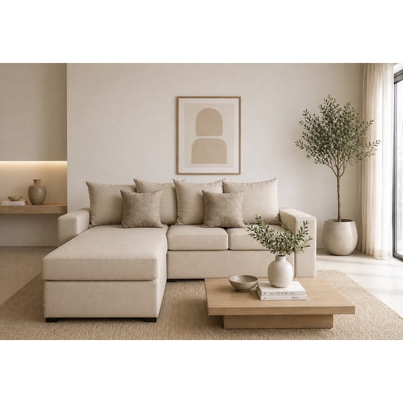 Sala Esquinera El Bazar Store Ares Beige 215x165 cm Modular Lino Nacional