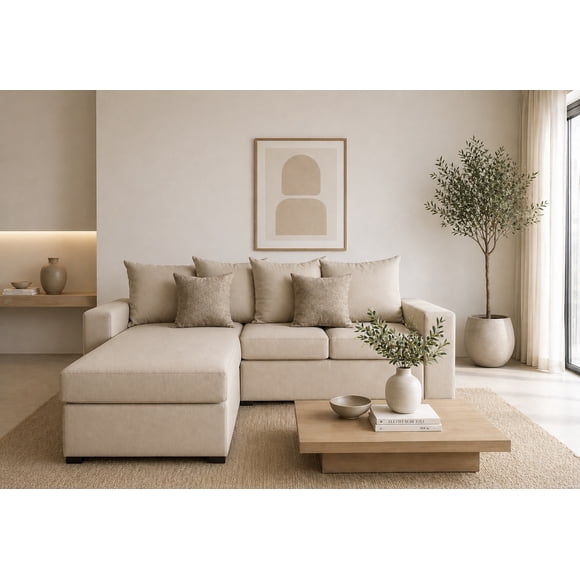 Sala Esquinera El Bazar Store Ares Beige 215x165 cm Modular Lino Nacional