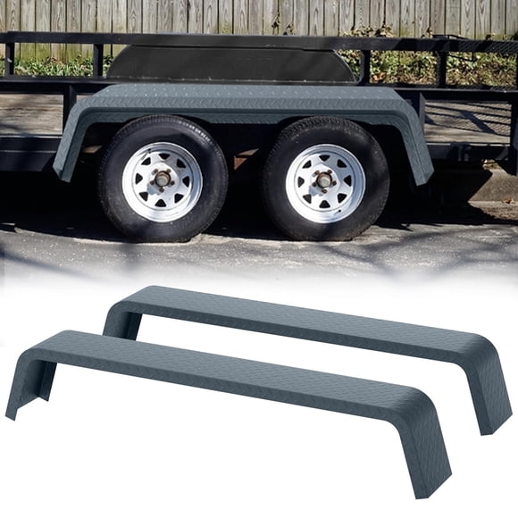 Yiwa 2 Pack Double Axle Trailer Fenders, 14 Gauge Steel, Fits 13"-15"