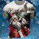 thumbnail image 1 of Ropa con patrón de Papá Noel para hombre, camiseta de manga corta con cuello redondo, talla grande europea, novedad de 2024, 1 of 4
