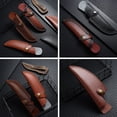thumbnail image 5 of Brown Knife Sheath Holster Leather Sheath Holder Camp Outdoor Carry Flashlight Case Belt Loop Case Fold Knife Tool 4, 5 of 8