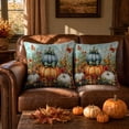 thumbnail image 5 of Fall Harvest Throw Pillow Covers 18x18 Inch Set of 2, Printed Pumpkin Decorative Square Pillowcases, Farmhouse Holiday Cushion Covers for Sofa Living Room Home Fall Halloween Thanksgiving Decor, 5 of 8