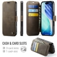 thumbnail image 2 of Dteck Magnetic Wallet Case for iPhone 16, Shockproof Leather+TPU Card Slots RFID Blocking Case Compatible with Mag Safe Kickstand Flip Cover , Brown, 2 of 7