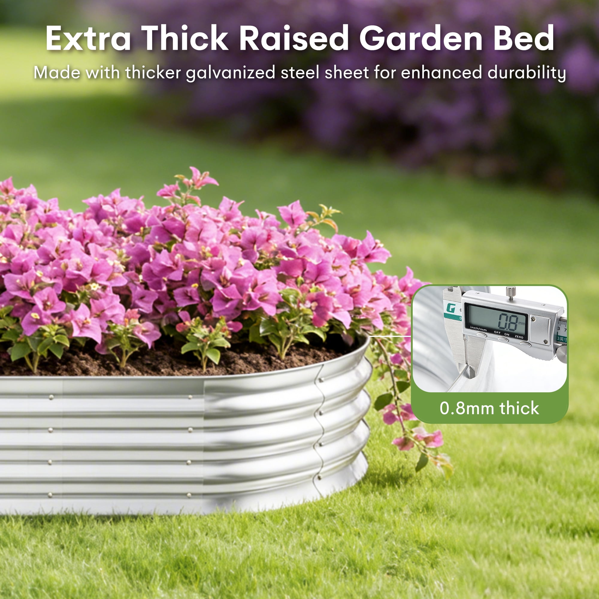 Raised Garden Bed Kit,2 Pack 6×3×1ft Raised Garden Boxes Outdoor for Vegetables and Flowers,Silver