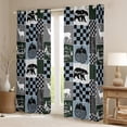 thumbnail image 2 of Kids Rustic Deer Curtains & Drapes 38"Wx45"L 2 Panels, Retro Cabin Hunting Bear Curtains Lodge Buffalo Plaid Blackout Curtains Adventure Western Window Curtains Bear Gifts For Bear Lovers, 2 of 5