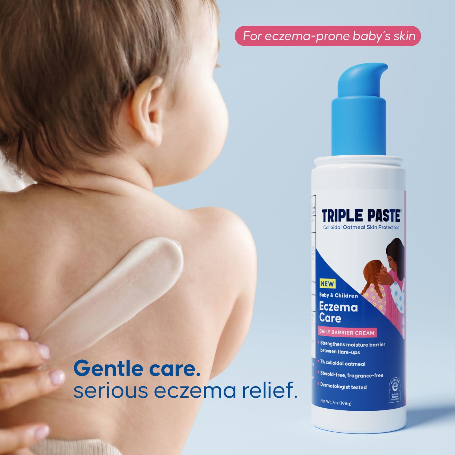 Triple Paste Baby & Children Eczema Care Daily Barrier Cream, with 1% Colloidal Oatmeal & 1% Ectoin, 7 oz