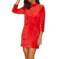 thumbnail image 2 of Sanctuary Clothing Womens Velour Shift Dress, Red, Juniors, Large, 2 of 4