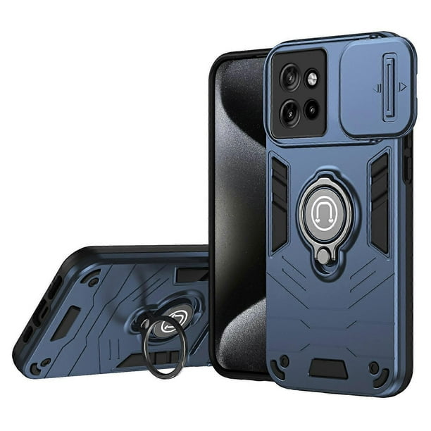 For Motorola Edge 50 Neo 5G Case Slide Camshield Kickstand PC+TPU Phone Cover - Grey