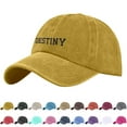 thumbnail image 2 of HJYCHN Custom Embroidery Baseball Trucker Hat for Women and Men Sun Protective Adjustable Mesh Cap Yellow One Size, 2 of 9