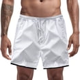 thumbnail image 2 of uikmnh Mens Shorts Men's Solid Color Bodybuilding Workout Gym Shorts Cotton Shorts Stretch Quick Dry Summer Cycling Athletic Work Shorts Size:3XL, 2 of 3