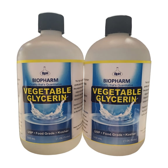 Glicerina vegetal Biopharm 2x500 ml grado alimenticio kosher