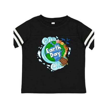 

Inktastic Earth Day Turtle Planet with Waves and Birds Gift Toddler Boy or Toddler Girl T-Shirt