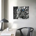 thumbnail image 4 of Acheng  Large 3 Pieces Canvas Prints Wall Art Blue Eyed Tiger Poster Printed On Canvas Animal Pictures Painting Giclee Artwork Framed For Office Home Decorations (Blue Eye) 16x12in, 4 of 6