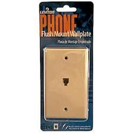 leviton c0249-w one piece flush mount phone jack wall plate, white