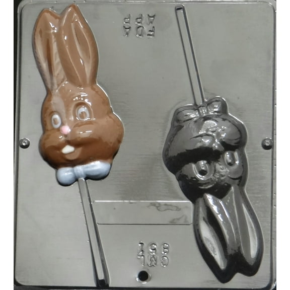 851 Bunny Face Lollipop Chocolate Candy Mold