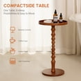 thumbnail image 6 of Hearthlight Home Round Side Table, Small Drink Table End Table with Solid Wood Leg for Living Room Bedroom Office,Brown,12inch, 6 of 8