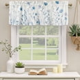 thumbnail image 2 of 2 Pack Valances for Window, Blue Spring Floral Short Curtains for Kitchen Bedroom Living Room, Summer Flowers Botanical Elegant Rod Pocket Small Window Treatment Valance Drapes 42 x 18 Inch, 2 of 8